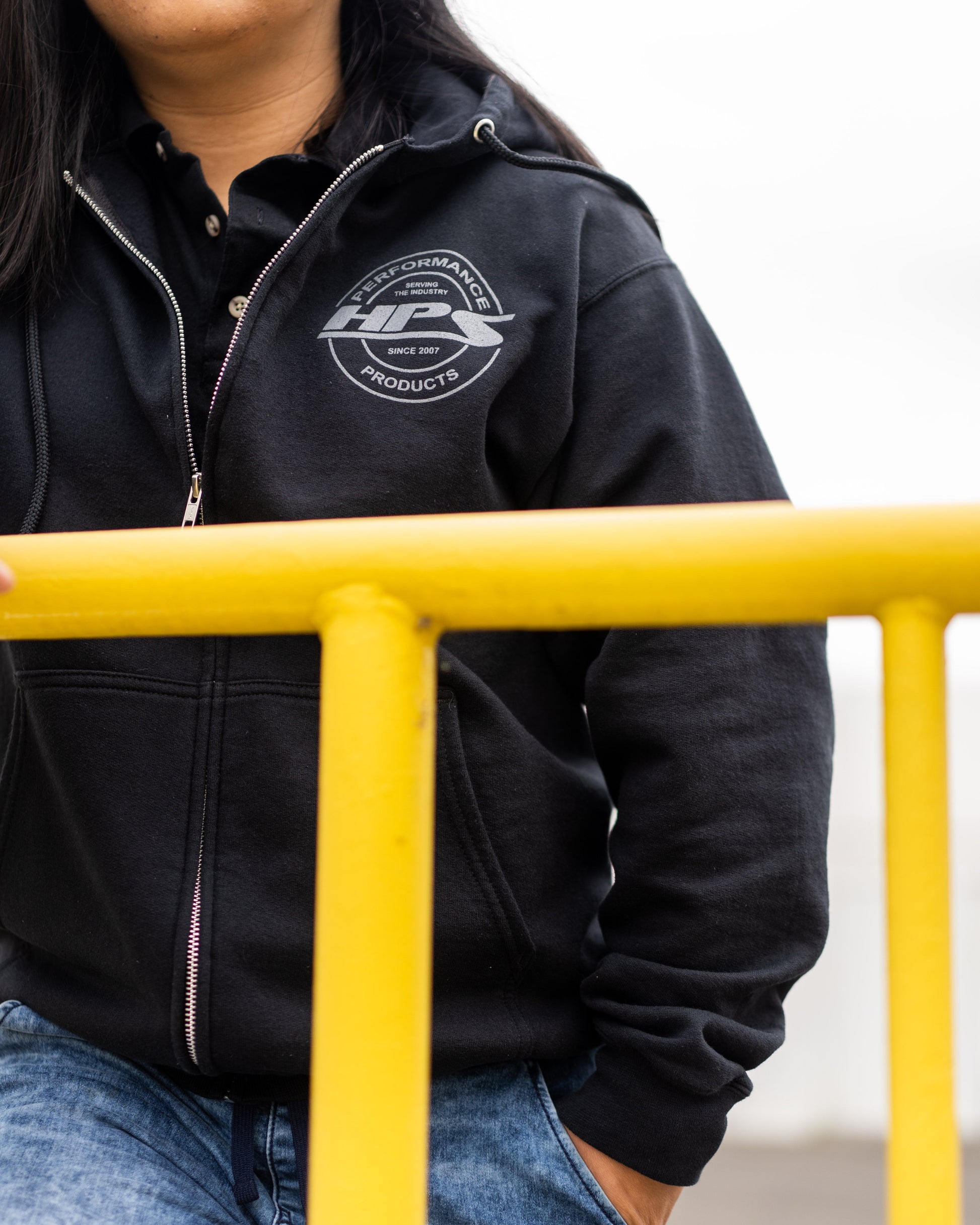 HPS 2022 Round Logo Zip-Up Hoodie, Black