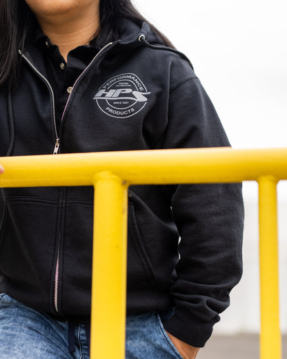 HPS 2022 Round Logo Zip-Up Hoodie, Black