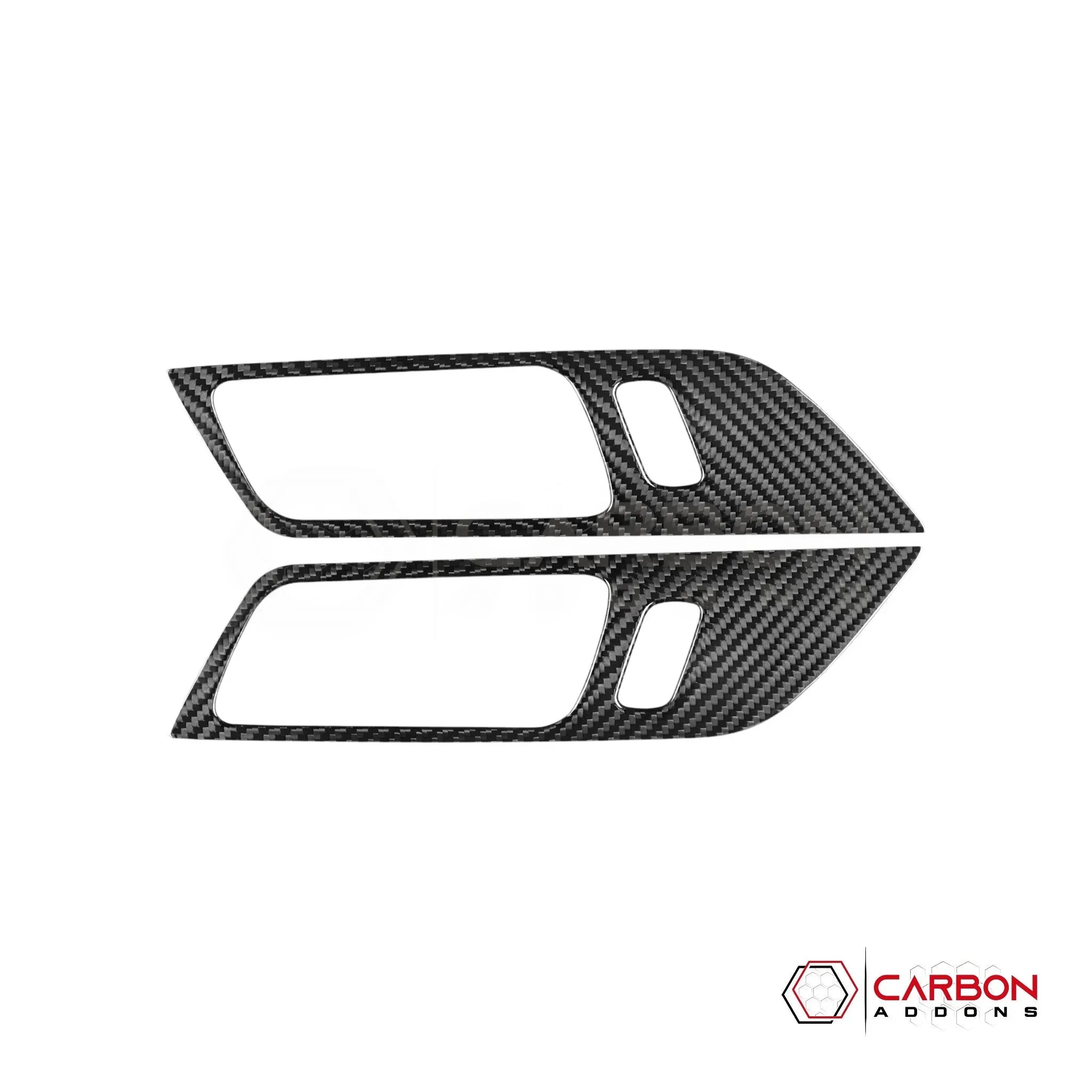Real Carbon Fiber Interior Door Handle Trim Covers for 2024+ Ford Mustang