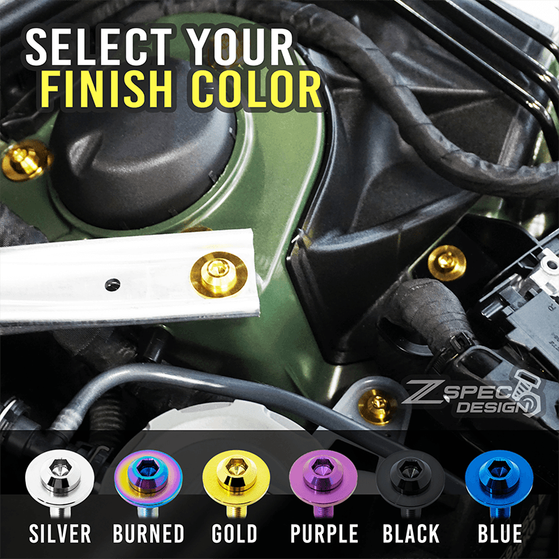 ZSPEC Trunk-Area Fastener Kit for the GR Corolla, Hinges/Struts/Latch/Tie-Down Hooks, Titanium