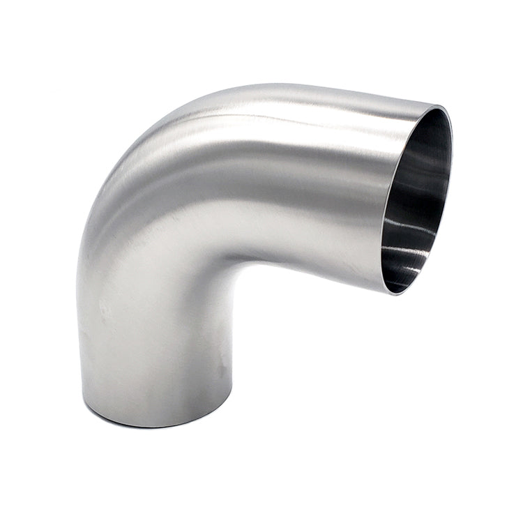 4.000" 14ga Tight Radius 90° Mandrel Bend w/ 2" Tangents - (4.000" CLR) - Brushed Finish - 304 Stainless