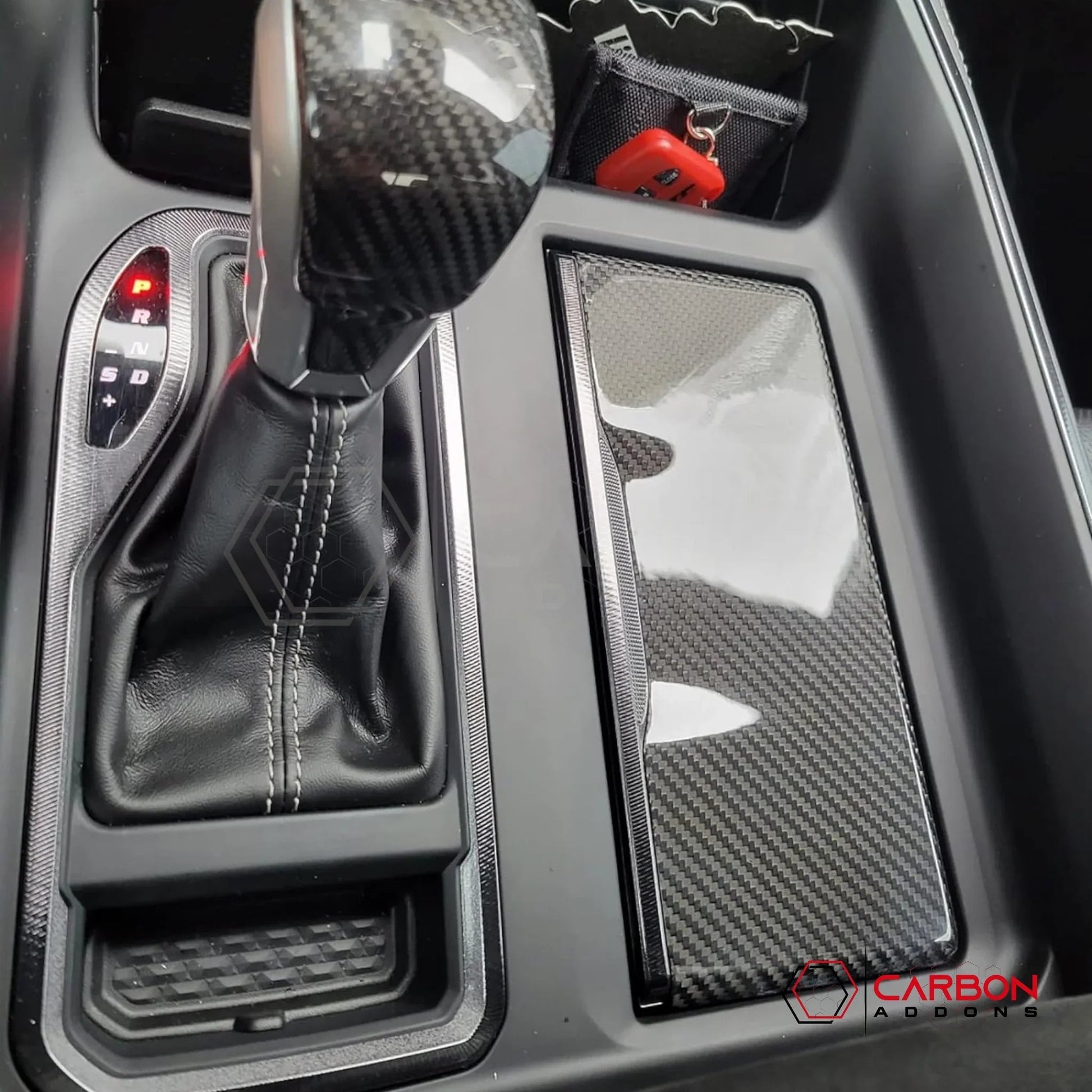 RAM 1500/TRX/RHO 2021+ Cup Holder Cover Hard Carbon Fiber Cover