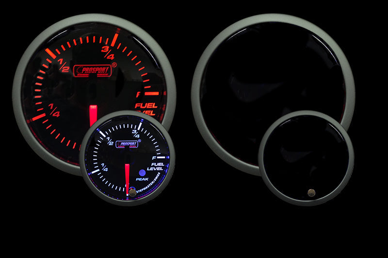 2-1/16" Premium Amber / White Fuel Level Gauge