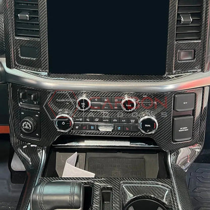 F150 2021-Up Dash Control Panel Trim Carbon Fiber Cover