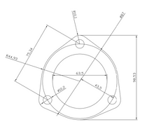 2.500" 3-Bolt Exhaust Flange 304 Stainless