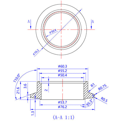 Turbo Inlet Flange - TiAL V-Band Housing for Garrett GT28/GTX28, GT30/GTX30, GT35/GTX35 - 304 Stainless