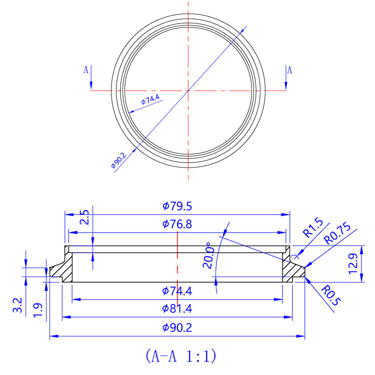 Turbo Outlet Flange - Garrett GTX29, GT30/GTX30, GT35/GTX35, GT40/GTX40 - 304 Stainless