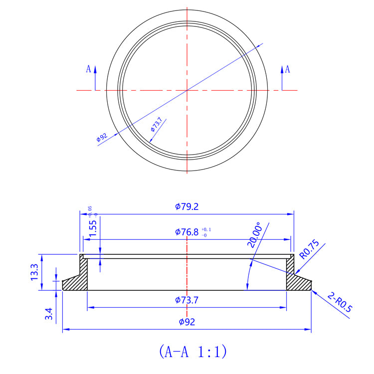 Turbo Outlet Flange - Garrett GT30/GTX30, GT35/GTX35, GT37, GT40/GTX40 Divided Turbine - 304 Stainless - 304 Stainless