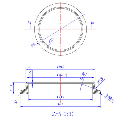 Turbo Outlet Flange - Garrett GT30/GTX30, GT35/GTX35, GT37, GT40/GTX40 Divided Turbine - 304 Stainless - 304 Stainless