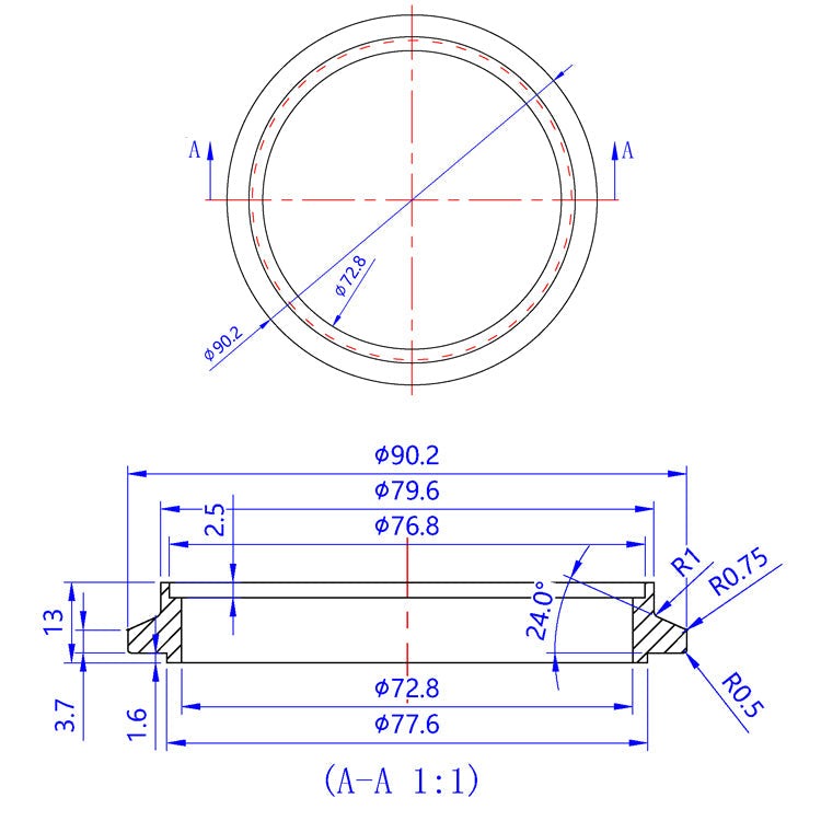 Turbo Outlet Flange - TiAL V-Band Housing for Garrett GT28/GTX28, GT30/GTX30, GT35/GTX35 - 304 Stainless