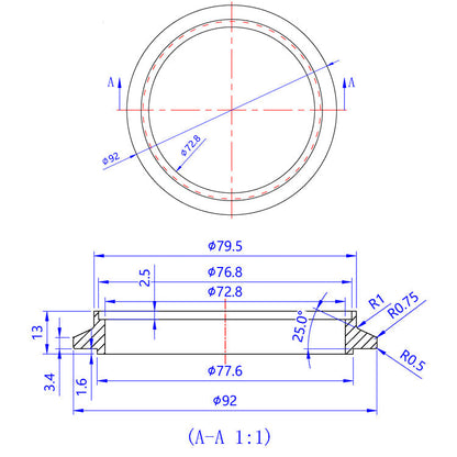 Turbo Outlet Flange - (PTE) Precision Turbo Medium Frame Turbo Housings - CP2 Titanium