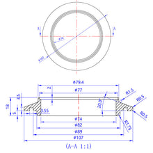 Turbo Compressor Flange - Garrett GT42, GT45/GTX45, GT47/GTX47, GTX50, GT55/GTX55 - 6061 Aluminum