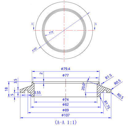 Turbo Compressor Flange - Garrett GT42, GT45/GTX45, GT47/GTX47, GTX50, GT55/GTX55 - 6061 Aluminum