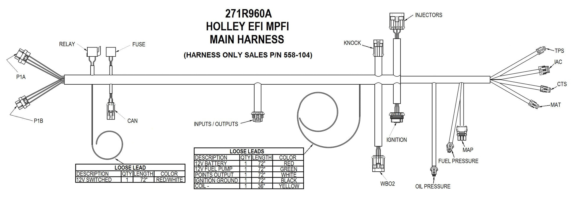 Universal V8 Mpfi EFI Harness Kit