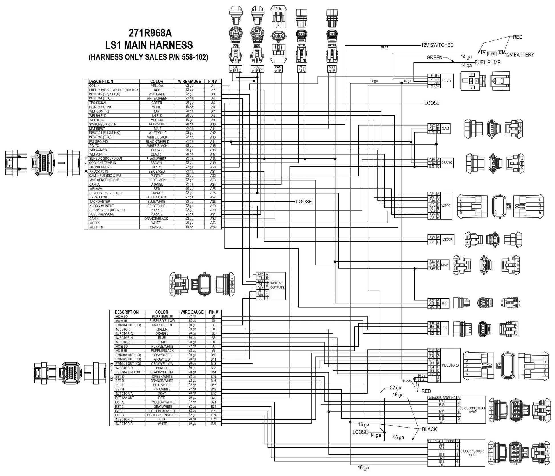EFI Terminator X Max - LS1/LS624x Crank - 1x Cam - EV6 Injectors - Transmission Control - USB/CAN Tuning Cable