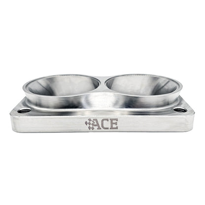 Transition Turbo Flange - Divided T6 to Dual 2.500" OD Tube - 304 Stainless