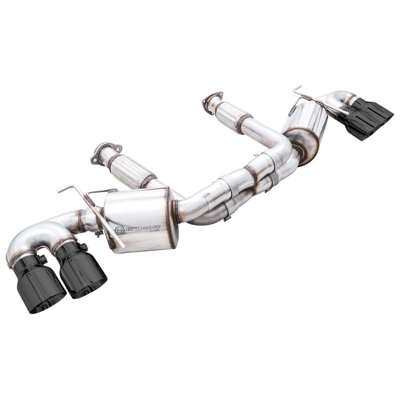 AWE Tuning 2020 Chevrolet Corvette (C8) Touring Edition Exhaust - Quad Diamond Black Tips