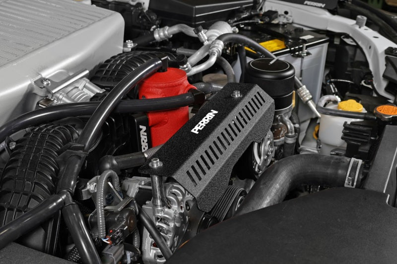 Perrin [22-25 WRX] Pulley Cover | Short Version - Works w/AOS System - Black | PSP-ENG-154BK