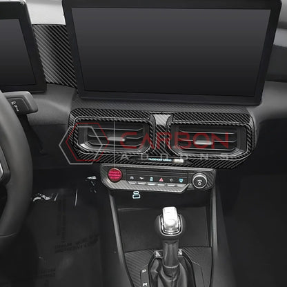 Real Carbon Fiber Center Dashboard A/C Vent Trim Overlays for 2024+ Ford Mustang