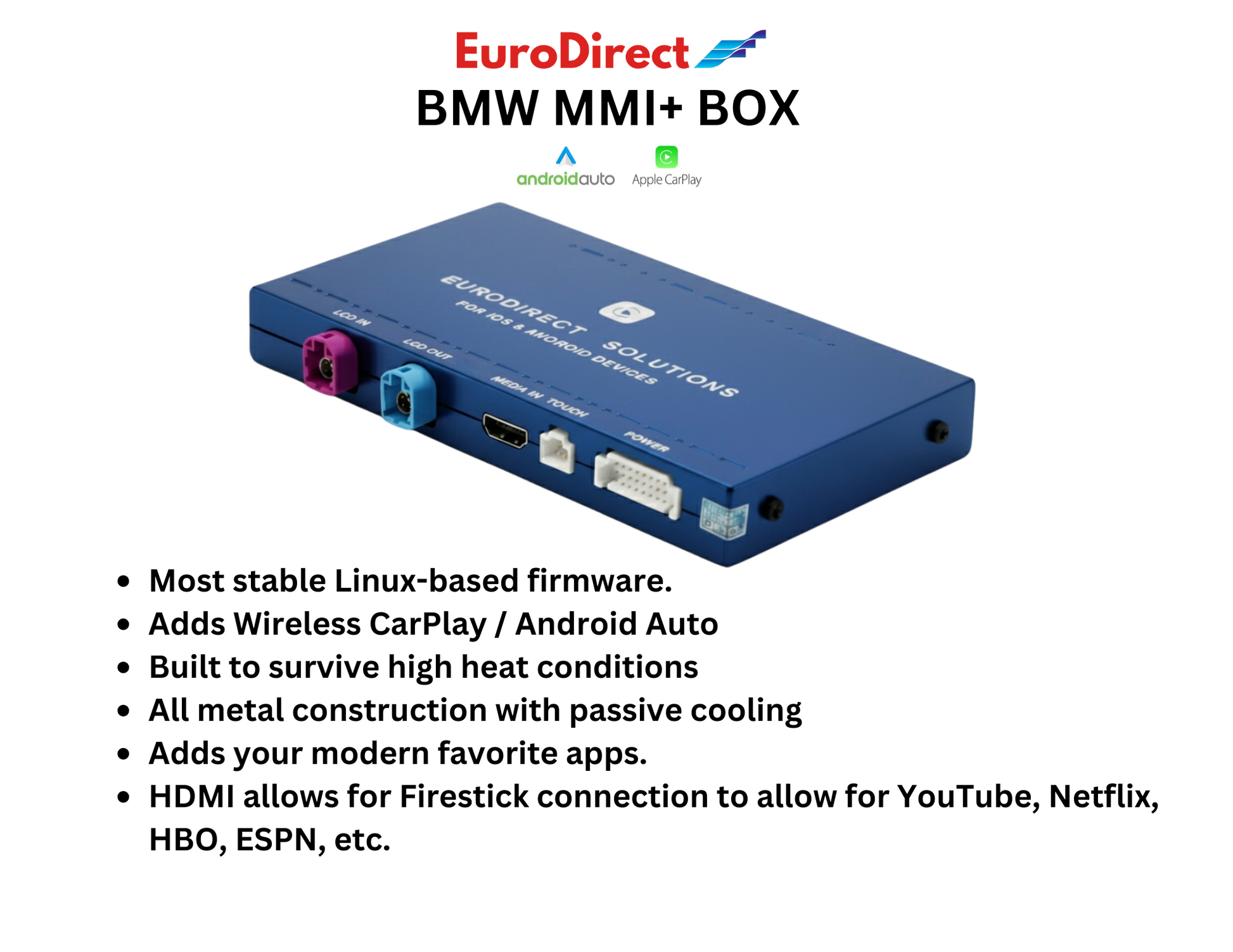 BMW MMI+ Apple CarPlay / Android Auto (ALL 2009 - 2021)