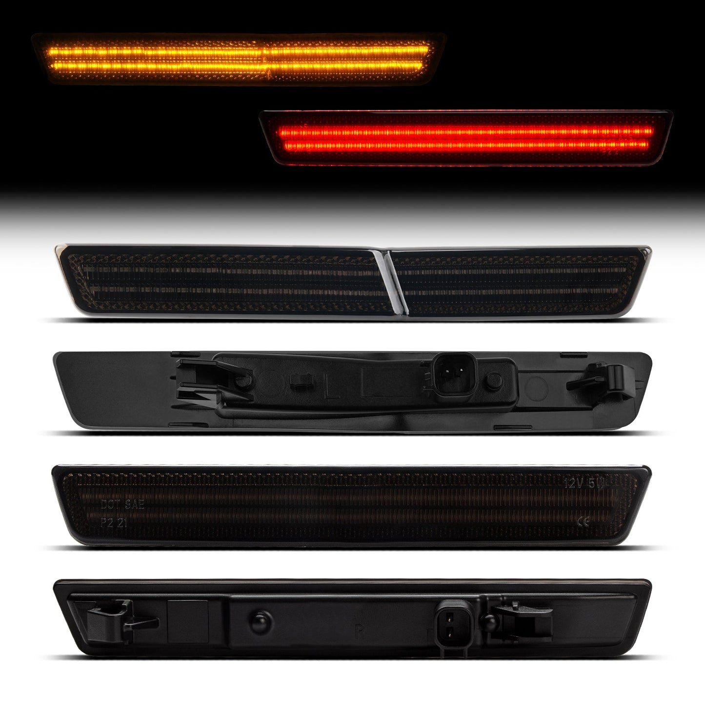 CHALLENGER WIDEBODY 15-23 FRONT/REAR DYNAMIC SMOKED LED SIDE MARKERS