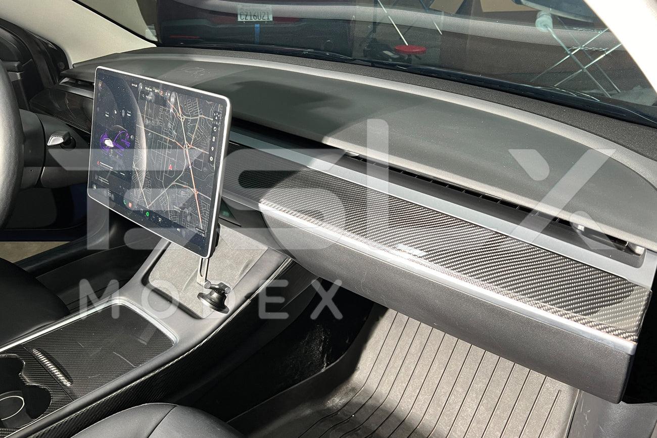 2017-Up Tesla Model 3 & Y Carbon Fiber Interior Instrument Trim