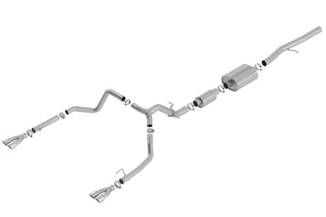 Borla 19 Chevrolet Silverado/GMC Sierra 1500 6.2L SS (S-Type) Catback Exhaust - Square Chrome Tips