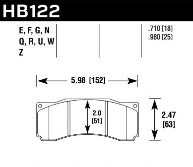 HAWK Performance DTC-60 Motorsports Brake Pads (18mm) - Fits Front YSCPF6B & YSCPF8A Calipers