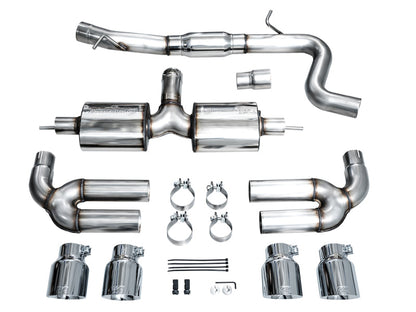 AWE Tuning AWE 22-24 Audi 8Y S3 Touring Edition Exhaust - Chrome Silver Tips 3015-42897