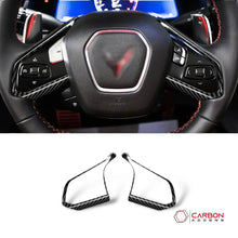 C8 Corvette Carbon Fiber Steering Chrome Trim Delete Covers