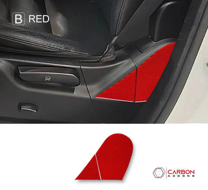 [2pcs] Carbon Fiber Front Driver & Passenger Seat Base Trim Overlay for 2011-2020 Dodge Durango