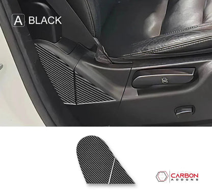 [2pcs] Carbon Fiber Front Driver & Passenger Seat Base Trim Overlay for 2011-2020 Dodge Durango
