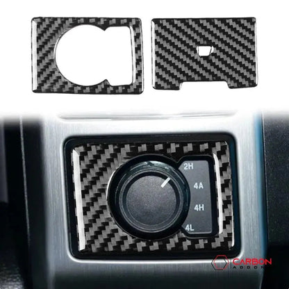 [2pcs] Real Carbon Dash Center AC Vent Control Trim Overlay | 2015-2020 F150