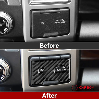 [2pcs] Real Carbon Dash Center AC Vent Control Trim Overlay | 2015-2020 F150