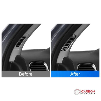 [2pcs] Real Carbon Fiber A-Pillar AC Vent Trim Overlay for 2011-2022 Dodge Durango