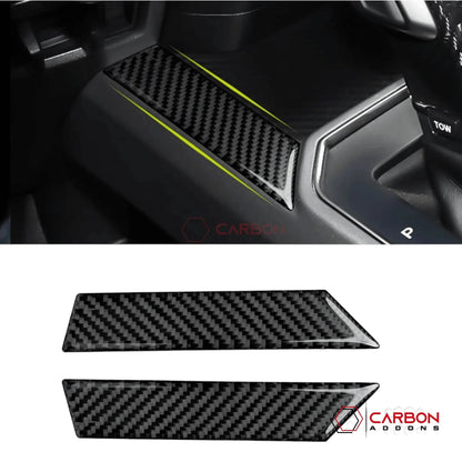 [2pcs] Real Carbon Fiber Center Console Storage Trim Compartment Trim Overlay | 2015-2020 F150