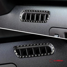 [2pcs] Real Carbon Fiber Door AC Vent trim Overlay For Mustang 2010-2014