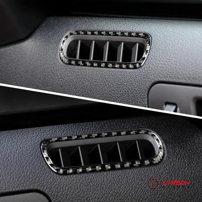 [2pcs] Real Carbon Fiber Door AC Vent trim Overlay For Mustang 2010-2014
