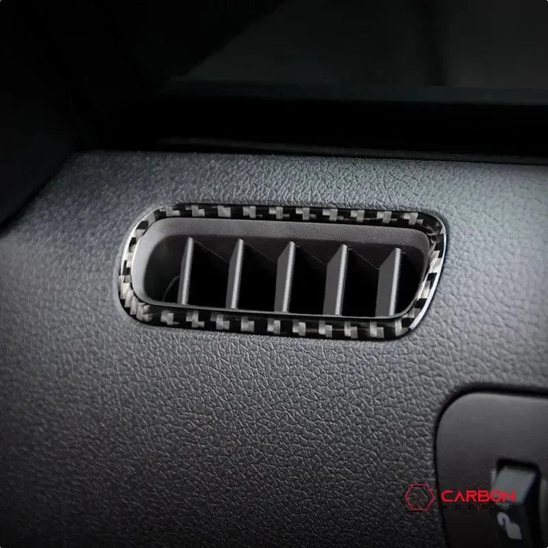  Real Carbon Fiber Door AC Vent trim Overlay For Mustang 2010-2014