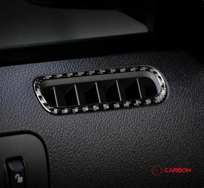 [2pcs] Real Carbon Fiber Door AC Vent trim Overlay For Mustang 2010-2014
