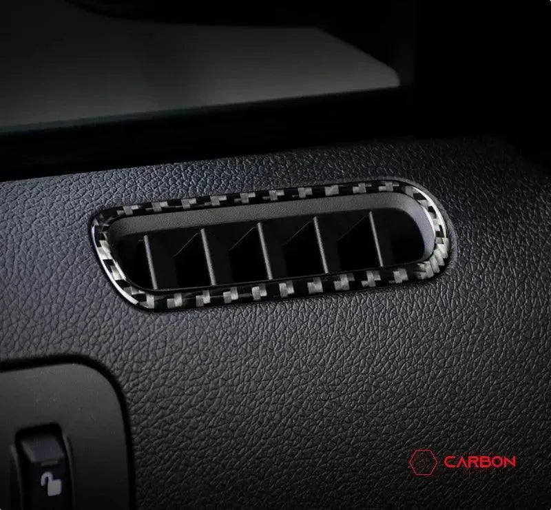  Real Carbon Fiber Door AC Vent trim Overlay For Mustang 2010-2014
