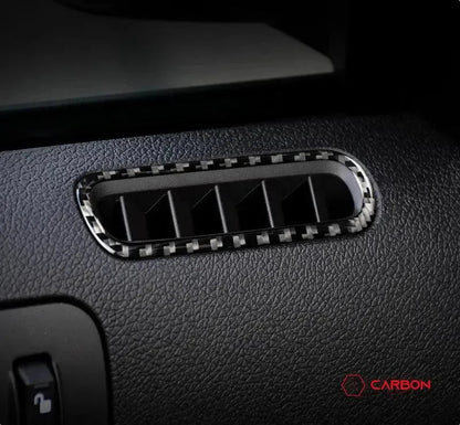  Real Carbon Fiber Door AC Vent trim Overlay For Mustang 2010-2014