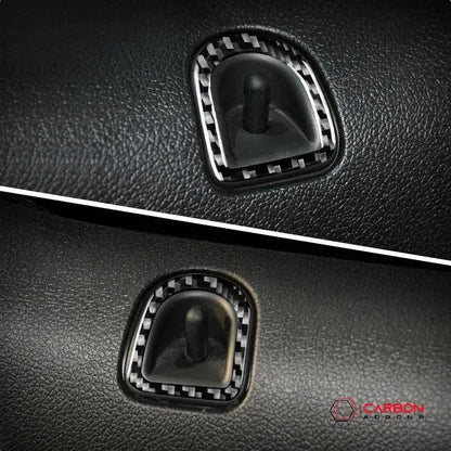 [2pcs] Real Carbon Fiber Door Lock Trim Overlay For Mustang 2012-2014