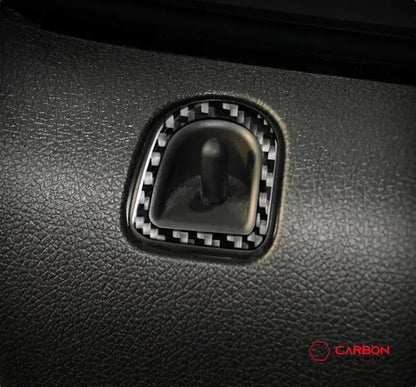 [2pcs] Real Carbon Fiber Door Lock Trim Overlay For Mustang 2012-2014