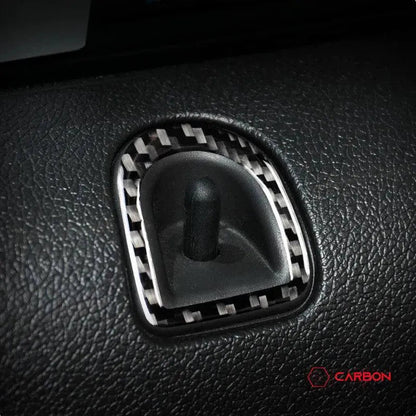 [2pcs] Real Carbon Fiber Door Lock Trim Overlay For Mustang 2012-2014