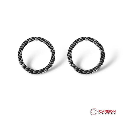 [2pcs] Real Carbon Fiber Door Speaker Trim Overlay for 2011+ Dodge Durango