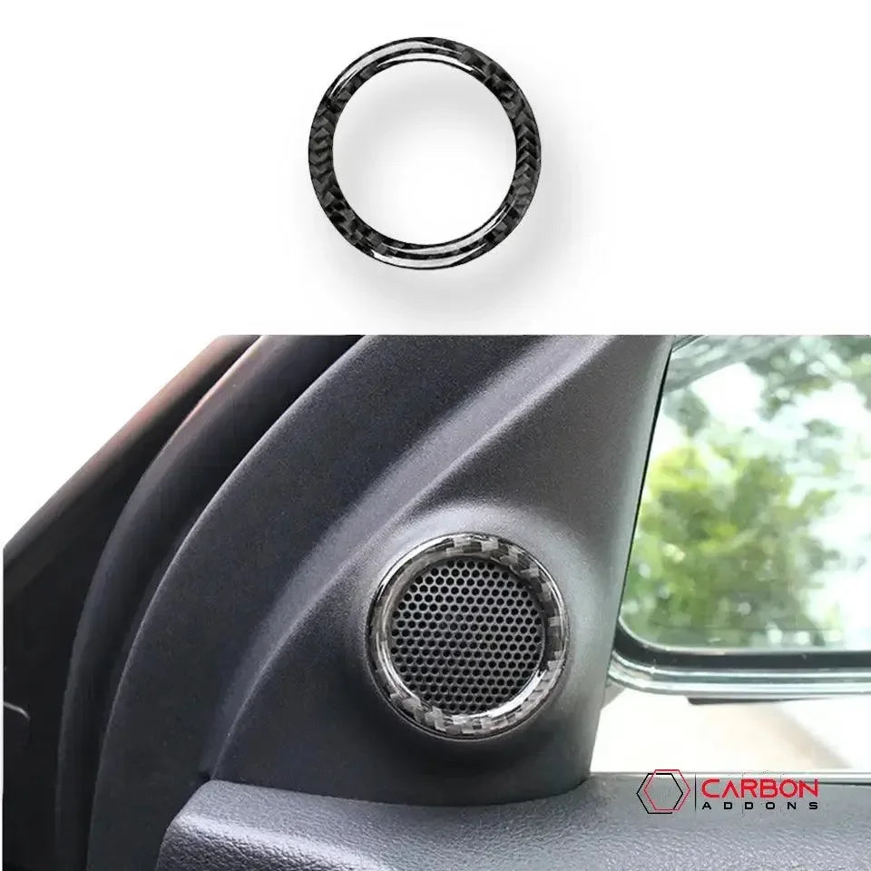 [2pcs] Real Carbon Fiber Door Speaker Trim Overlay for 2011+ Dodge Durango
