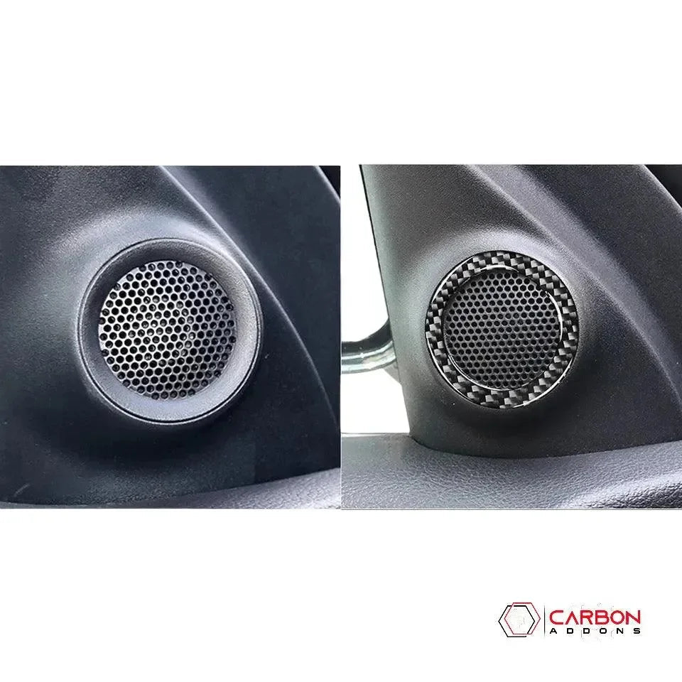 [2pcs] Real Carbon Fiber Door Speaker Trim Overlay for 2011+ Dodge Durango
