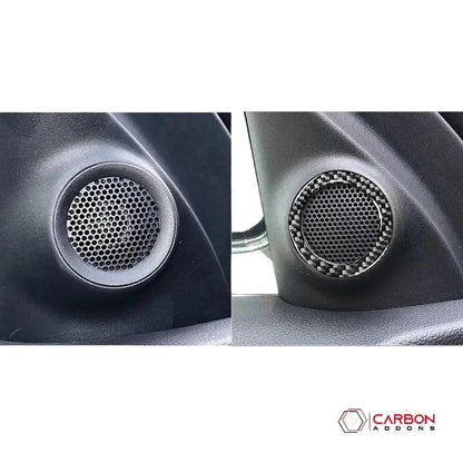 [2pcs] Real Carbon Fiber Door Speaker Trim Overlay for 2011+ Dodge Durango