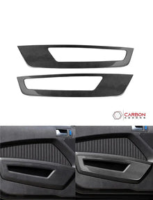 [2pcs] Real Carbon Fiber Front Door Panel Trim Overlay For Mustang 2010-2014